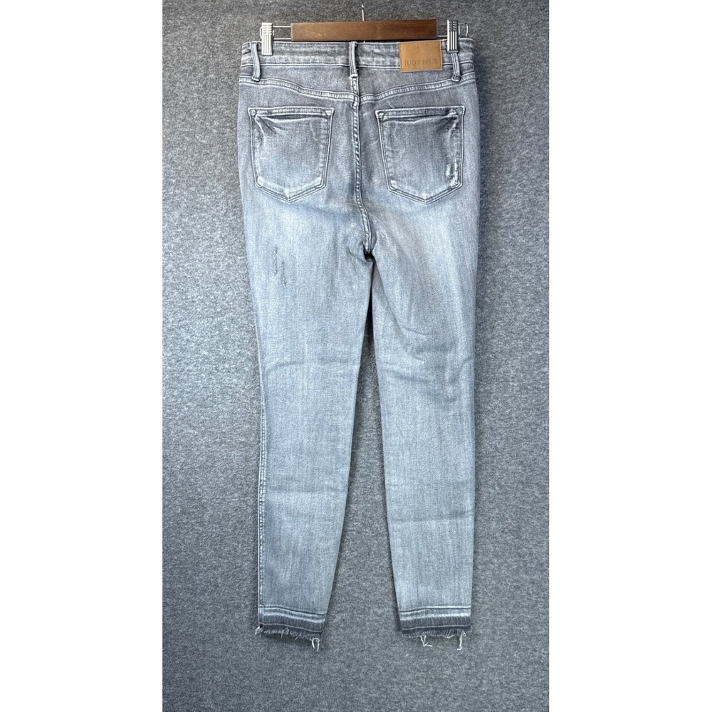 Judy Blue Skinny Jeans Size 7/28 Gray Preppy Party Distressed Raw Hem JB88792 - Picture 12 of 15